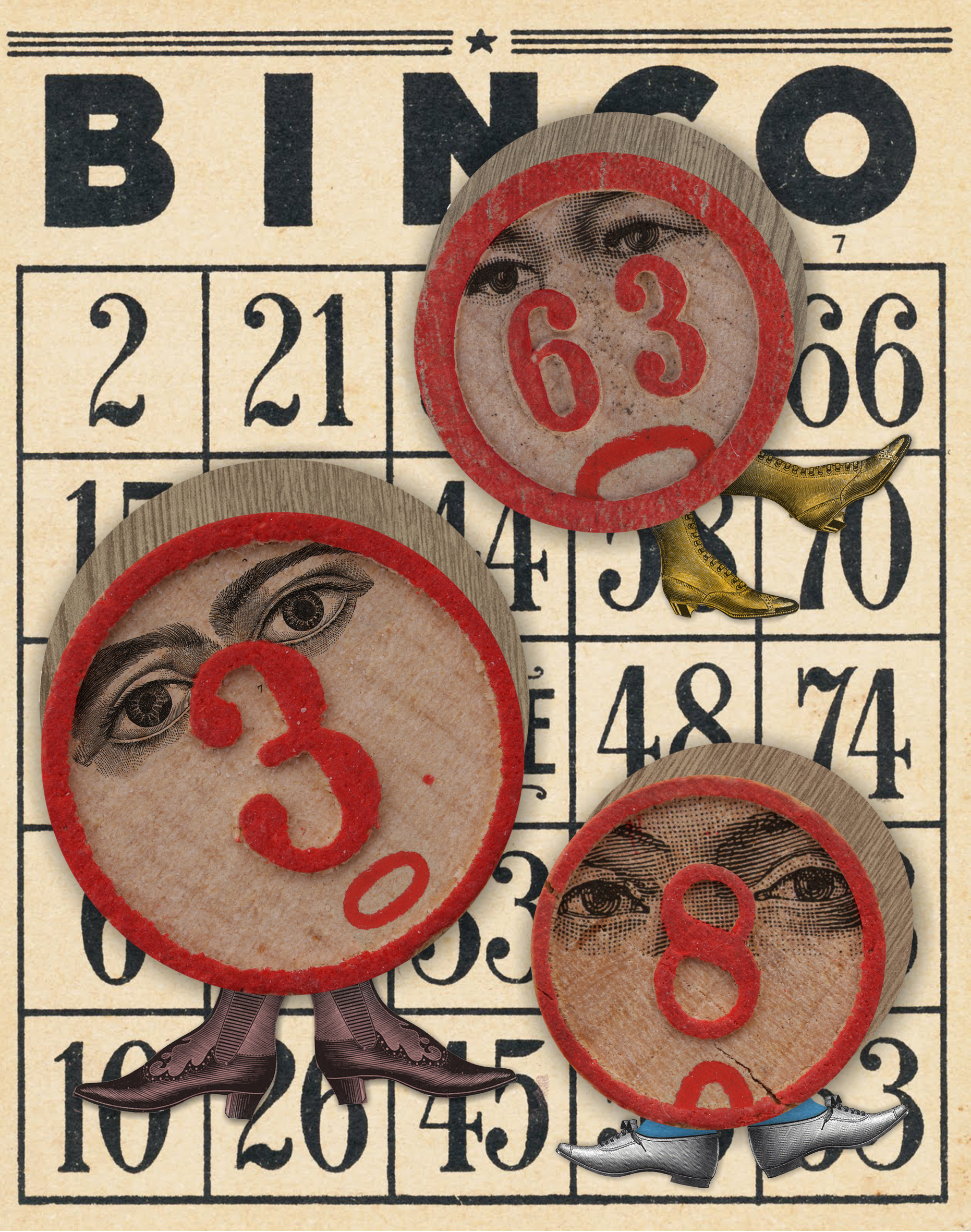 bingo, poplar harca, editorial, bingo, illustration, paolo fiorentini